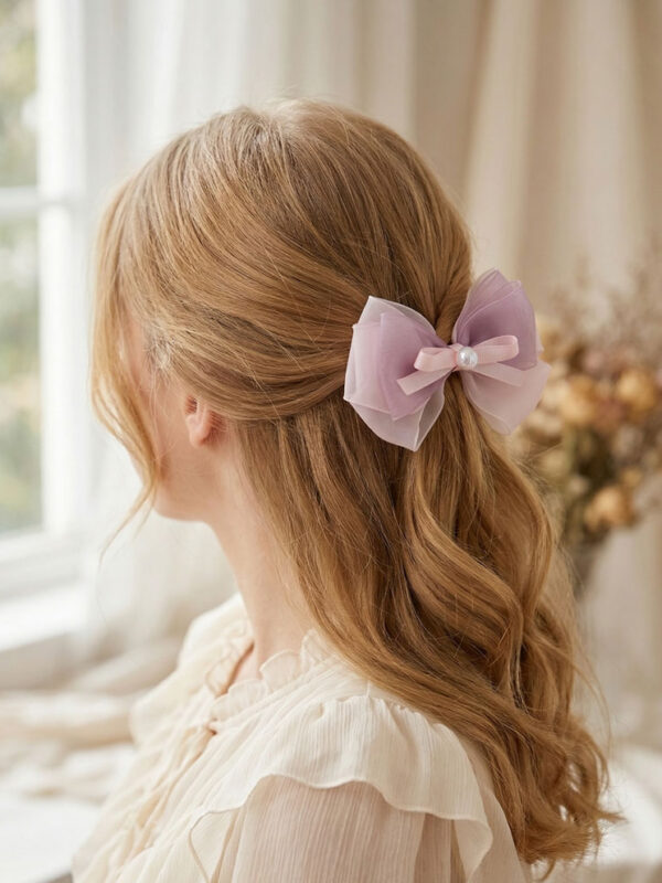 Blushing Rose Chiffon Bow