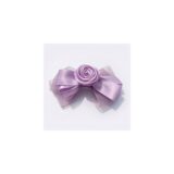 Lavender Rosette Organza Bow hair accessory on white background view 1