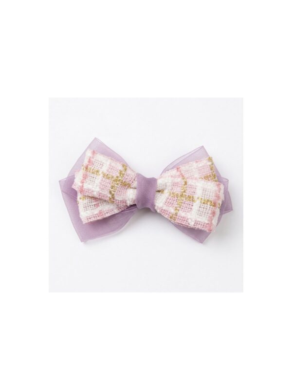 Blush Plaid Ribbon Bow