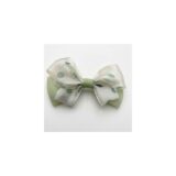 Sage Sheer Organza Bow hair accessory on white background view 1