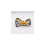 Grey Rose Lace Bow hair accessory on white background view 2