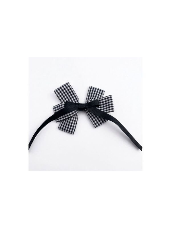 Black Gingham Streamer Bow