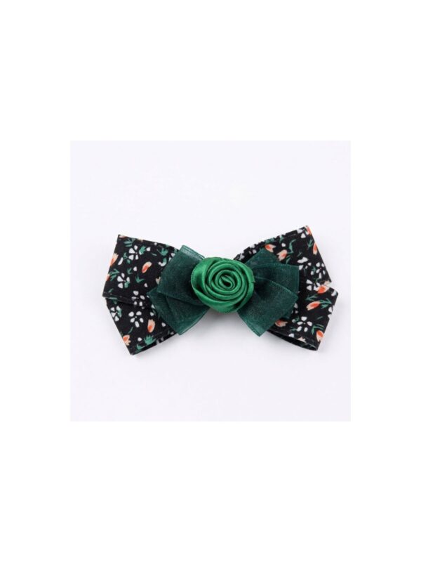Emerald Rose Floral Bow