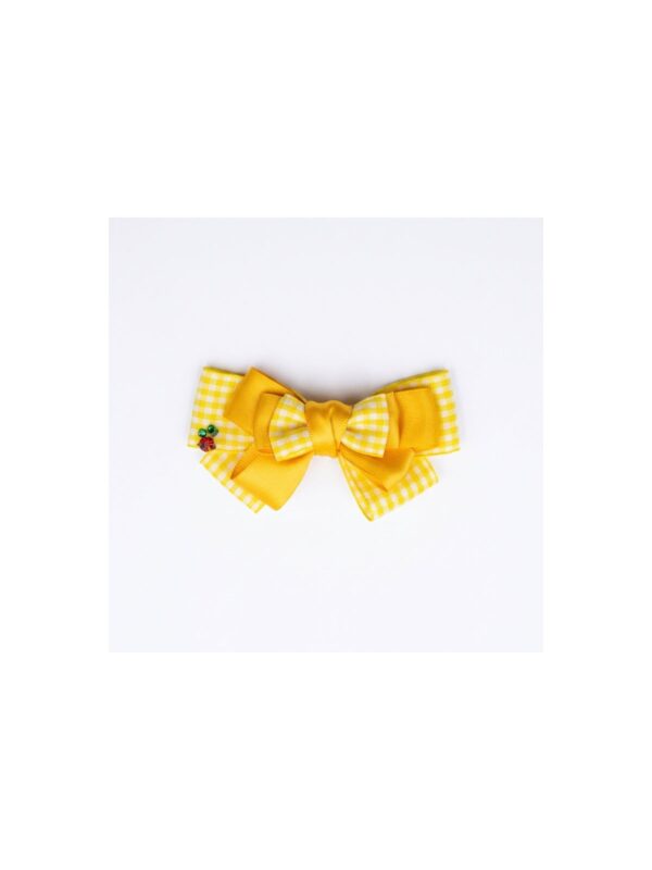 Mustard Gingham Mini Bow