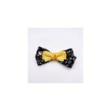 Mustard Rose Lace Bow hair accessory on white background view 1