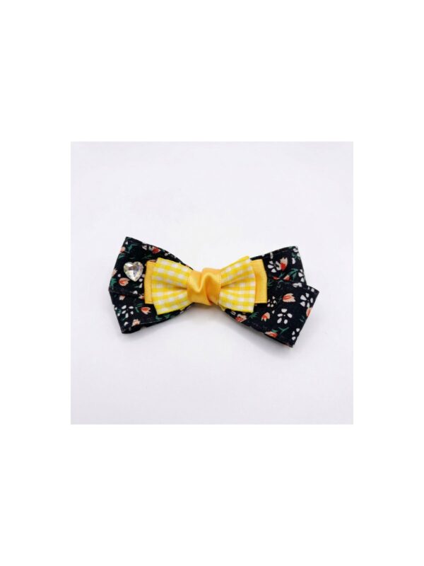 Mustard Rose Lace Bow