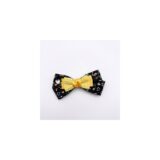 Mustard Rose Lace Bow hair accessory on white background view 2