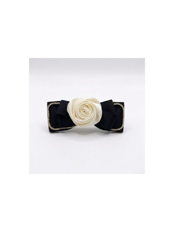 Ivory Camellia Velvet Bow