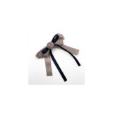 Taupe Long Tail Knot Bow hair accessory on white background view 1