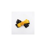 Mustard Rose Lace Bow hair accessory on white background view 3