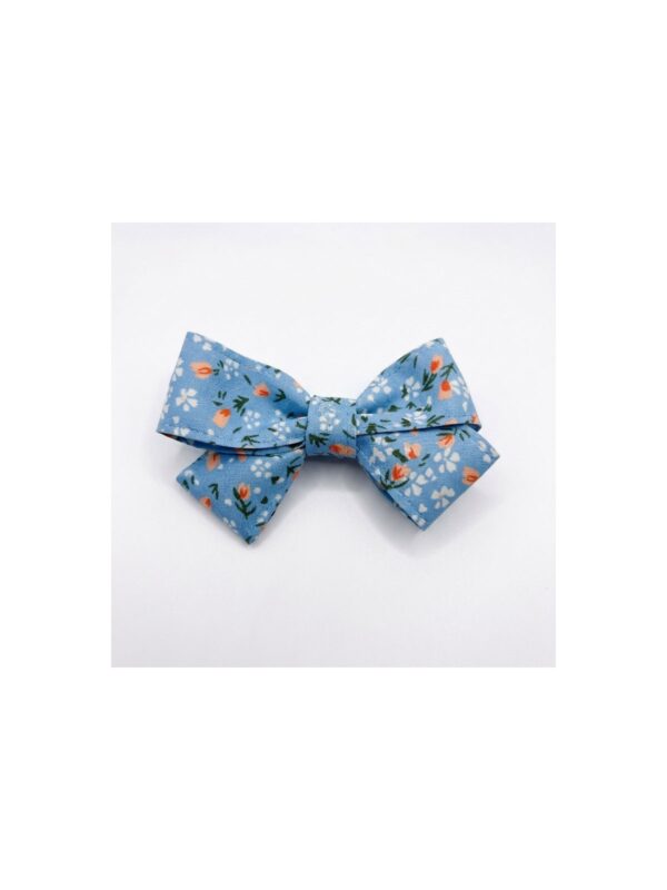 Blue Floral Classic Bow