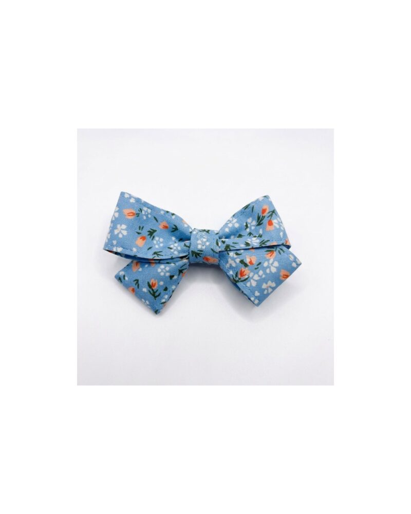 Blue Floral Classic Bow