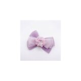Lavender Blossom Organza Bow hair accessory on white background view 2