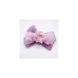 Lavender Blossom Organza Bow hair accessory on white background view 4
