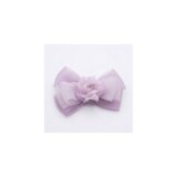 Lavender Blossom Organza Bow hair accessory on white background view 5
