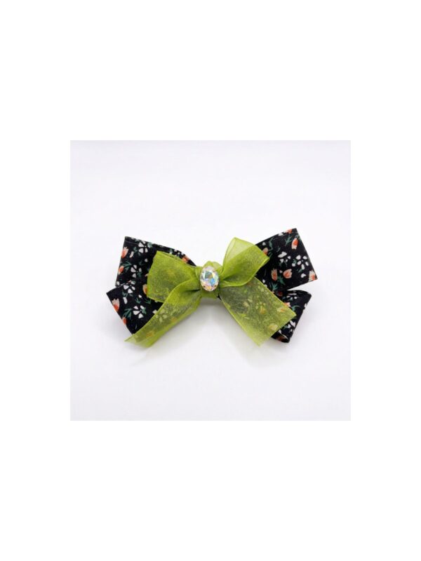Lime Contrast Lace Bow