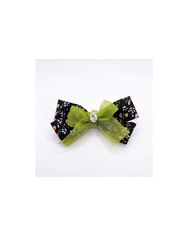 Lime Contrast Lace Bow