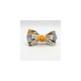 Grey Rose Lace Bow hair accessory on white background view 1