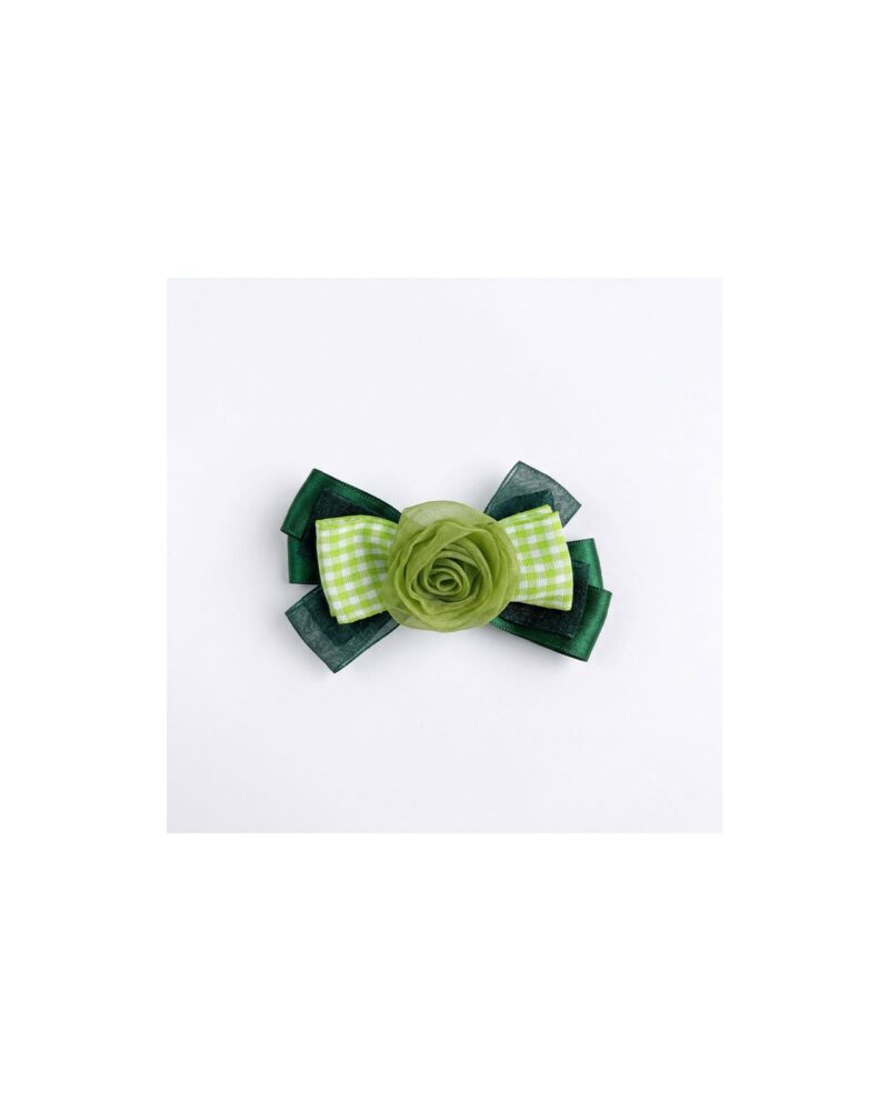 Emerald Rosette Ribbon Bow