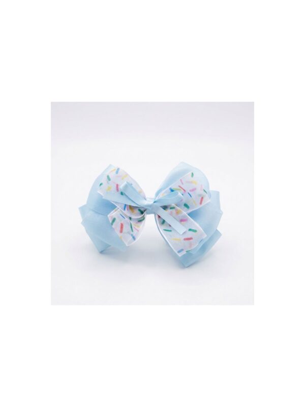 Sky Blue Floral Bow