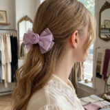 lavender rosette organza bow lifestyle gallery image 2