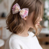 blush plaid ribbon bow lifestyle gallery image 1
