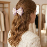 blush plaid ribbon bow lifestyle gallery image 2