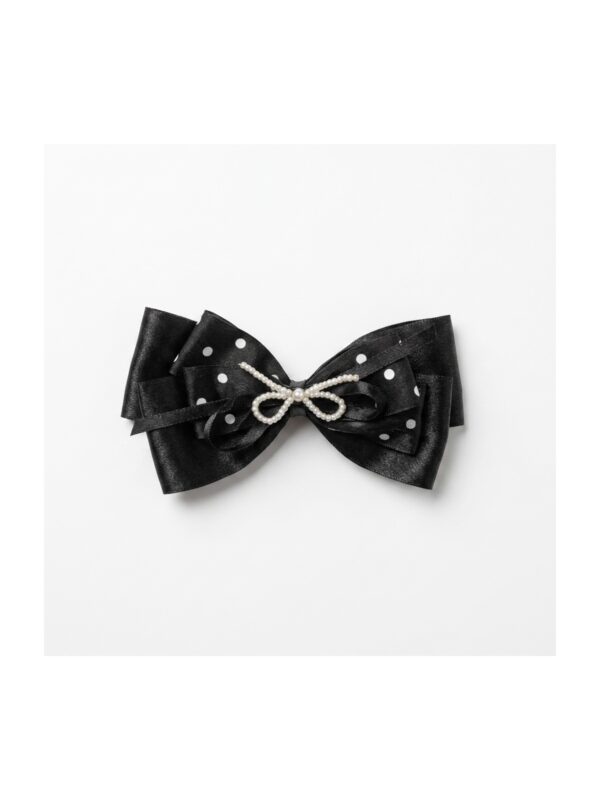 Black Pearl Lace Layered Bow