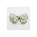 Mint organza butterfly bow hair clip on white background view 2