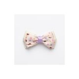 Pastel confetti dot ribbon bow hair clip on white background view 4